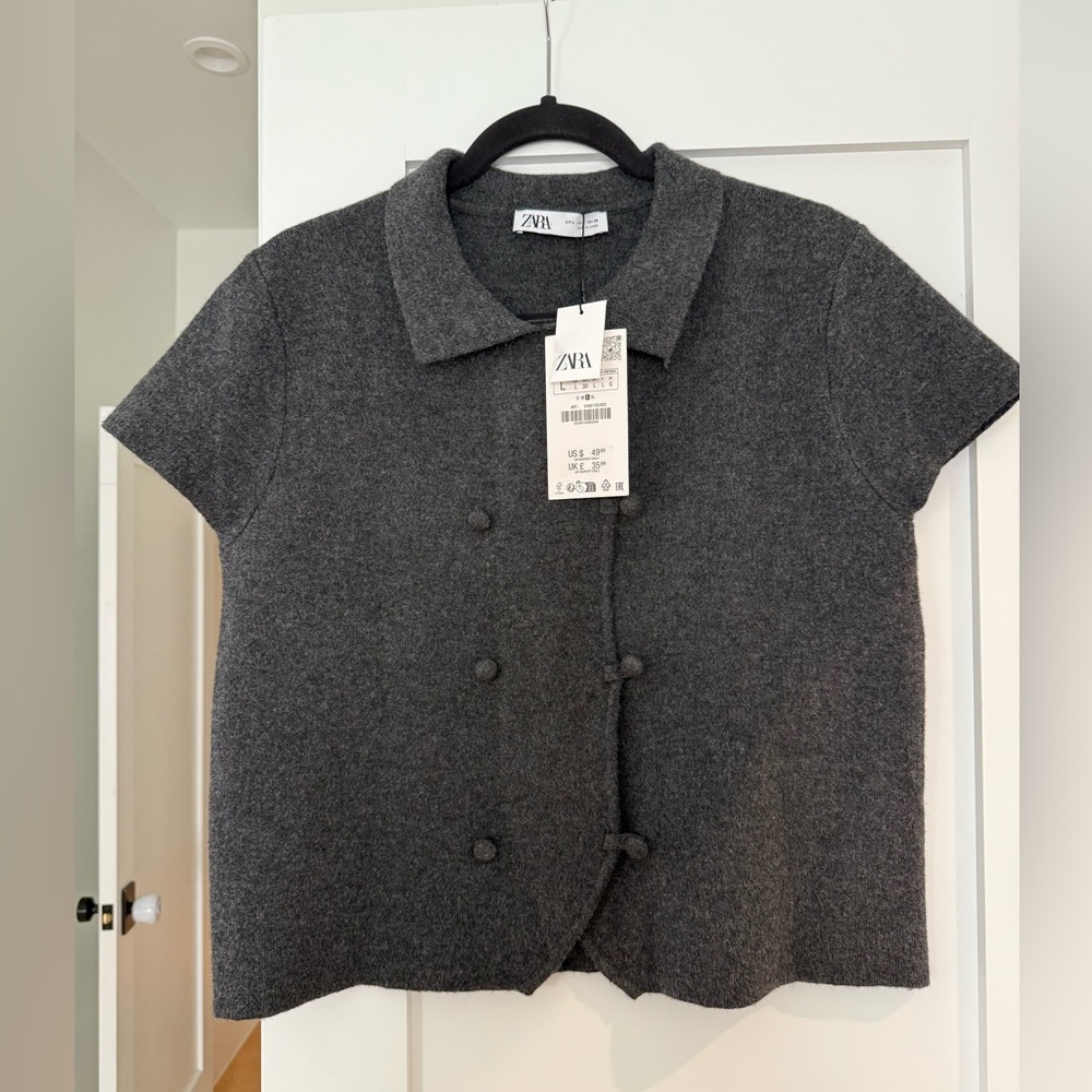 NWT Zara Charcoal Sweater Jacket / size L